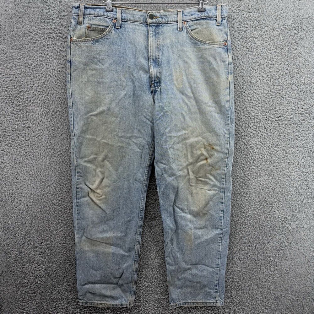 Vintage Levis Jeans 550 Relaxed Fit 40x32 Light Wash 100% Cotton Work Pants READ